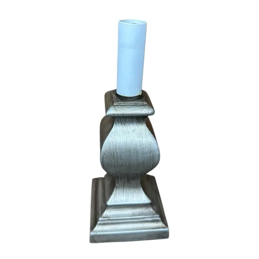 Small Pewter Color Accent Table Lamp with 3D Flower Shade 10